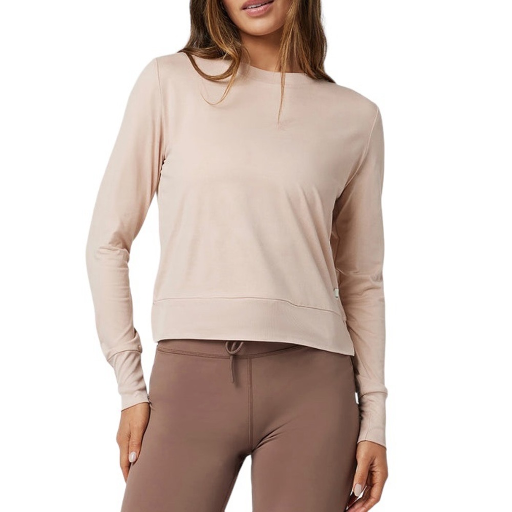 NWT VUORI Daydream Crew Long Sleeve in Rosewater Heather